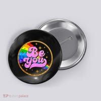 Retro Be You Rainbow Emblem Button thumb 0