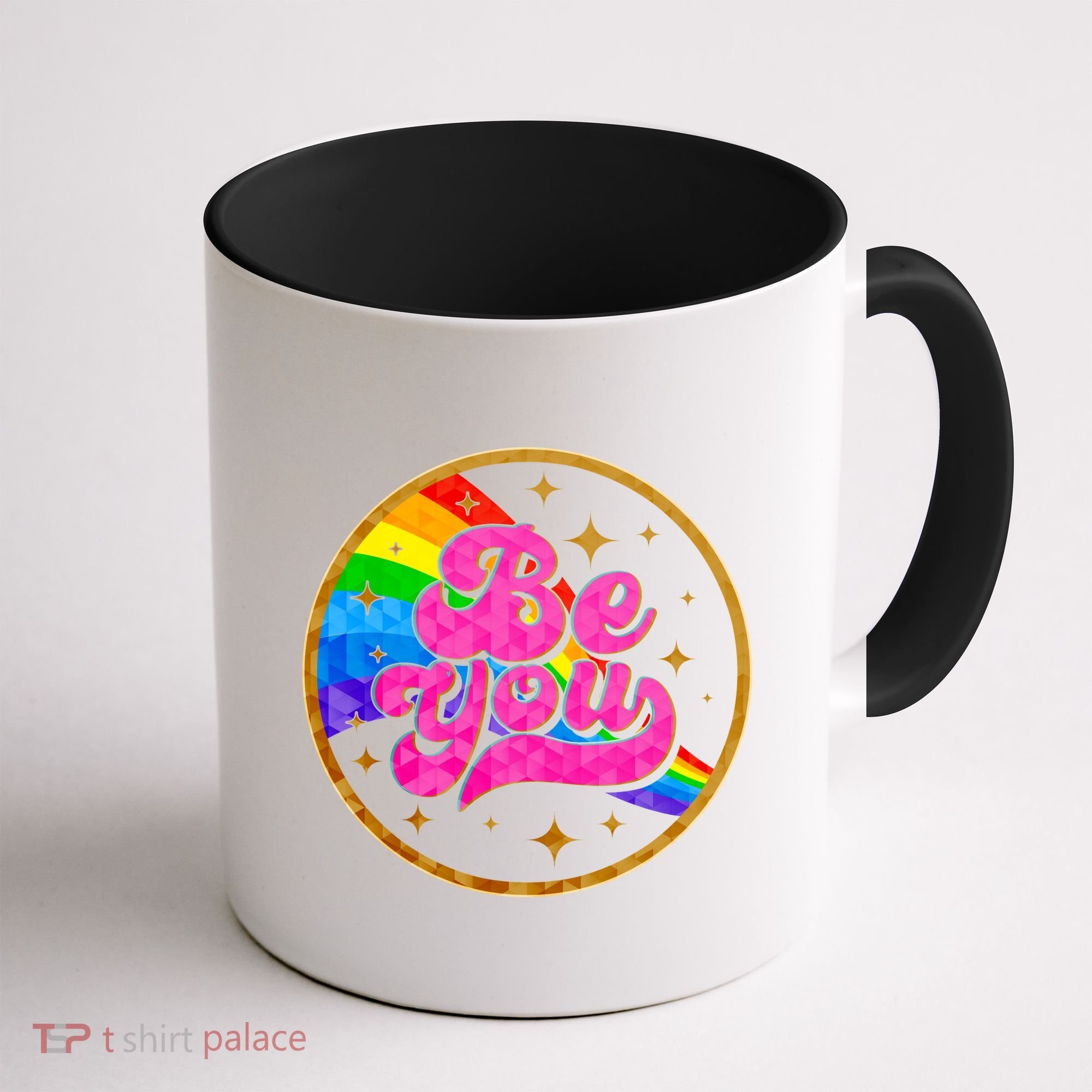 Retro Be You Rainbow Emblem Coffee Mug