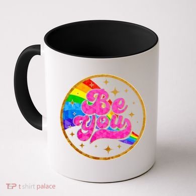Retro Be You Rainbow Emblem Coffee Mug