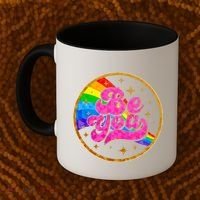 Retro Be You Rainbow Emblem Coffee Mug thumb 2