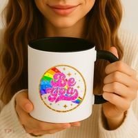 Retro Be You Rainbow Emblem Coffee Mug thumb 3