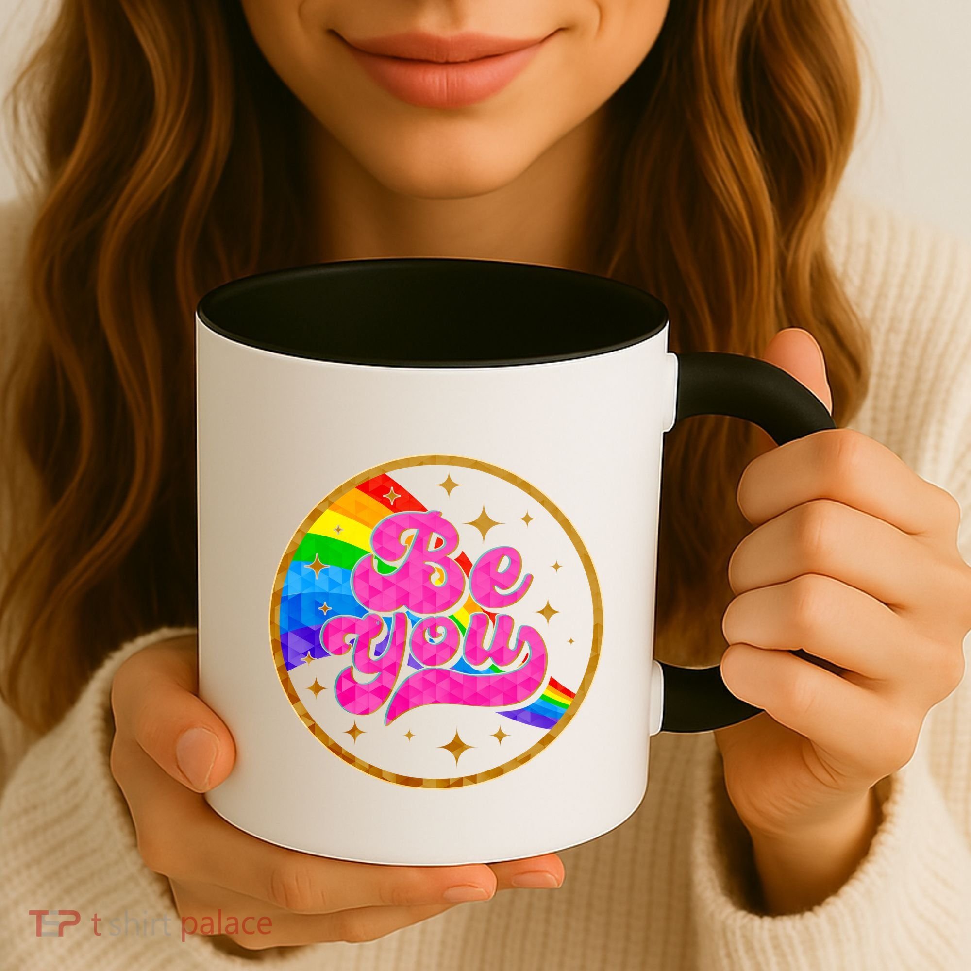 Retro Be You Rainbow Emblem Coffee Mug