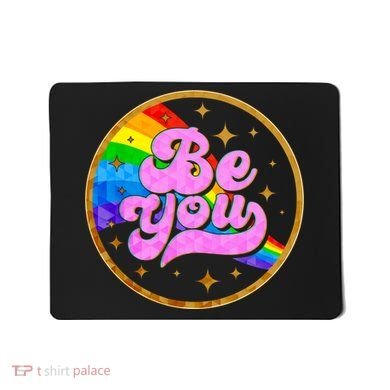 Retro Be You Rainbow Emblem Mousepad