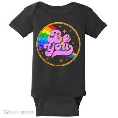 Retro Be You Rainbow Emblem Baby Bodysuit