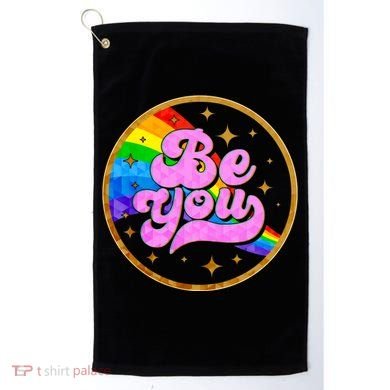 Retro Be You Rainbow Emblem Golf Towel