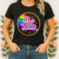 Retro Be You Rainbow Emblem Women's T-Shirt thumb 2
