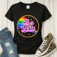 Retro Be You Rainbow Emblem Women's T-Shirt thumb 3