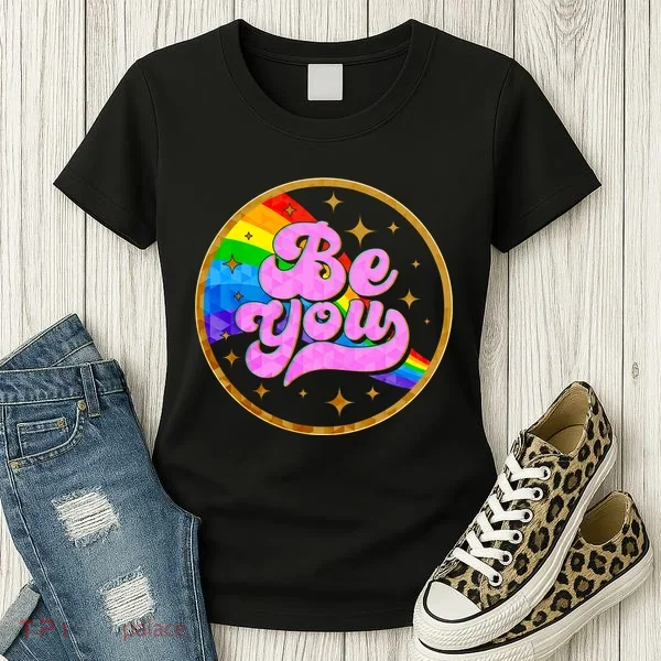 Retro Be You Rainbow Emblem Women's T-Shirt