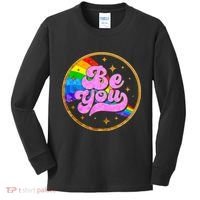 Retro Be You Rainbow Emblem Kids Long Sleeve Shirt thumb 0