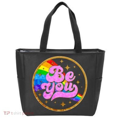 Retro Be You Rainbow Emblem Tote Bag