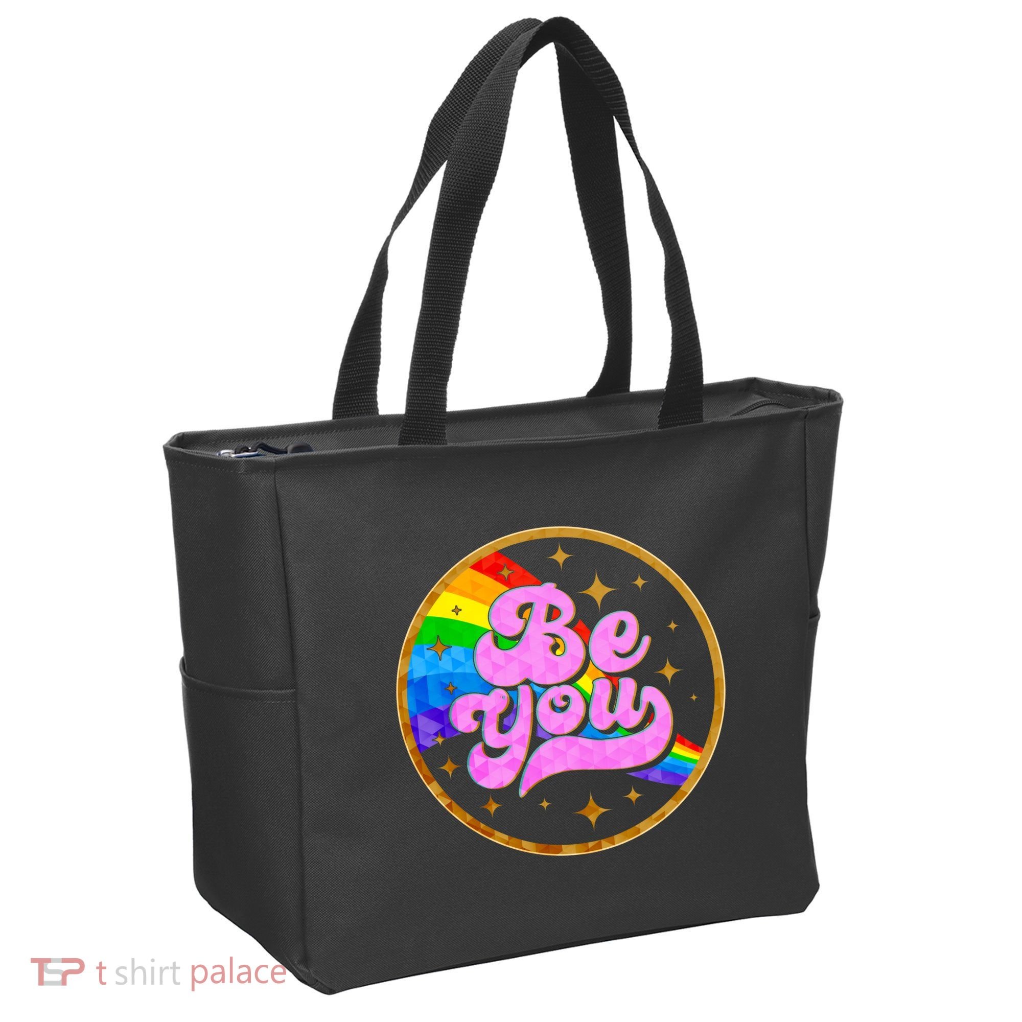 Retro Be You Rainbow Emblem Tote Bag
