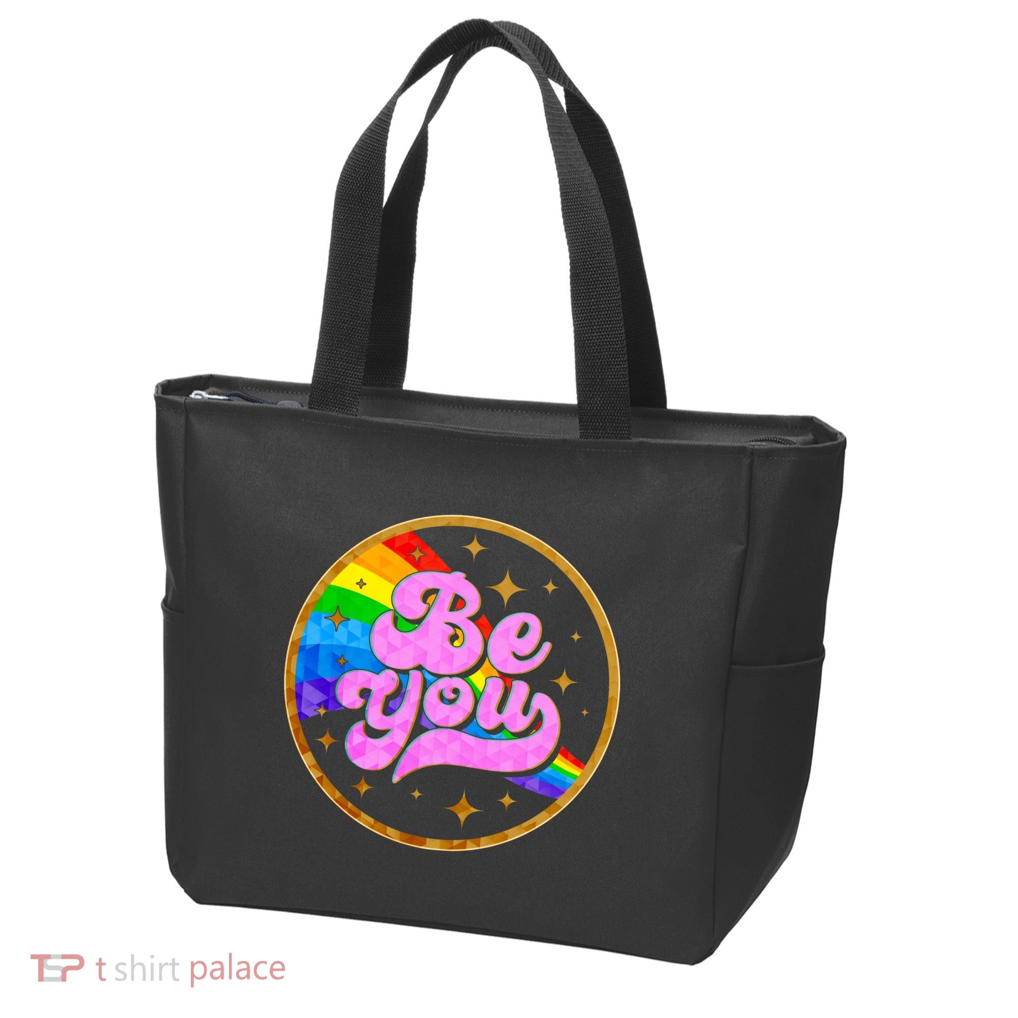 Retro Be You Rainbow Emblem Tote Bag
