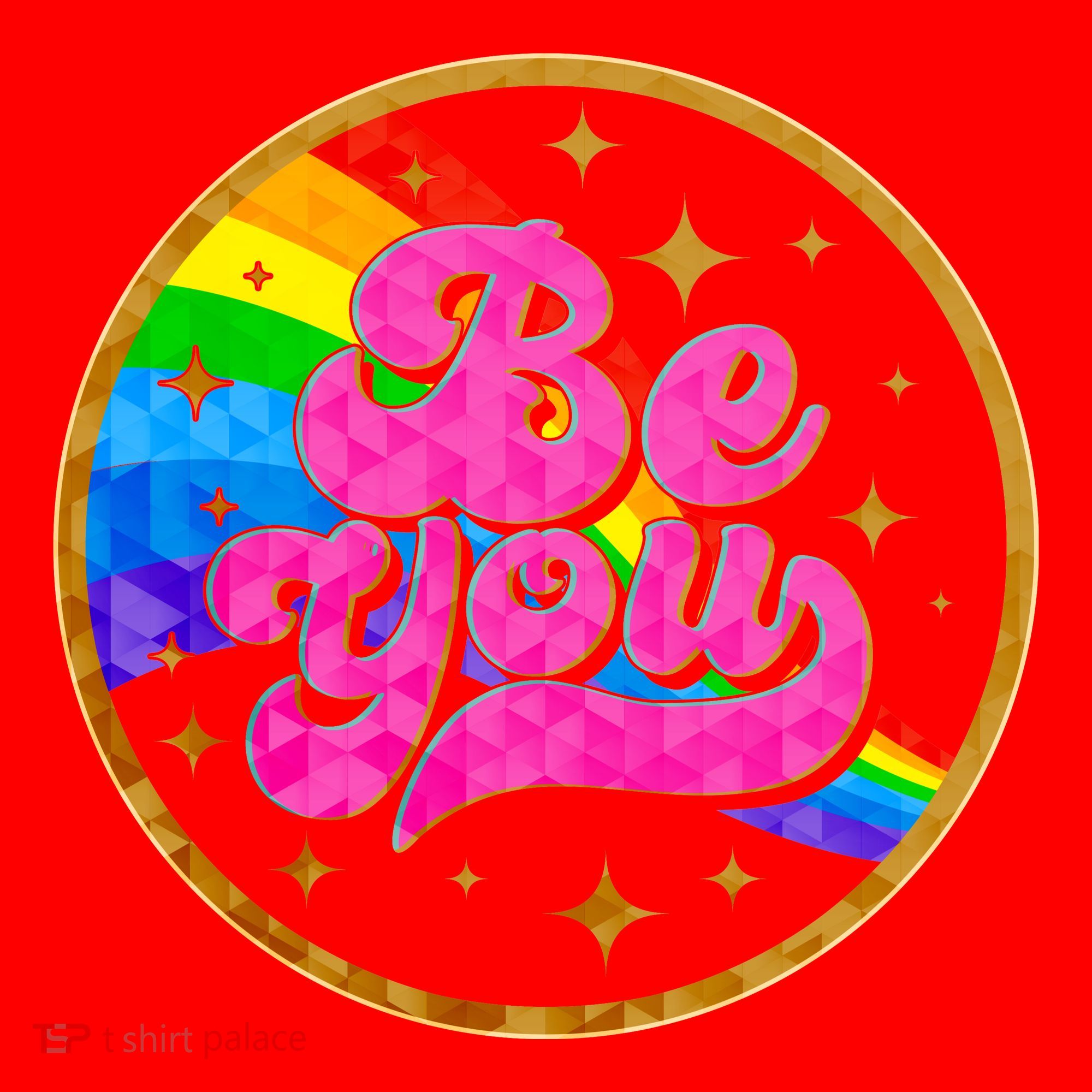 Retro Be You Rainbow Emblem Santa Hat