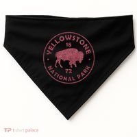 Retro Bison Yellowstone National Park 1872 Hiking Souvenir USA-Made Doggie Bandana thumb 0