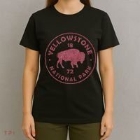 Retro Bison Yellowstone National Park 1872 Hiking Souvenir T-Shirt thumb 4
