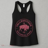 Retro Bison Yellowstone National Park 1872 Hiking Souvenir Women's Tank Top thumb 3