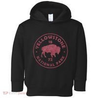 Retro Bison Yellowstone National Park 1872 Hiking Souvenir Toddler Hoodie thumb 0