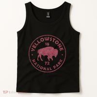 Retro Bison Yellowstone National Park 1872 Hiking Souvenir Tank Top thumb 2