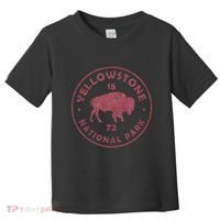 Retro Bison Yellowstone National Park 1872 Hiking Souvenir Toddler T-Shirt thumb 0
