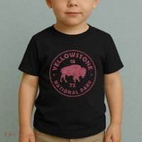 Retro Bison Yellowstone National Park 1872 Hiking Souvenir Toddler T-Shirt thumb 2