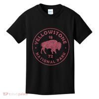 Retro Bison Yellowstone National Park 1872 Hiking Souvenir Kids T-Shirt thumb 0