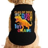 Ready Crush 1st Grade Dinosaur First Back To School Boy Doggie Tank thumb 0