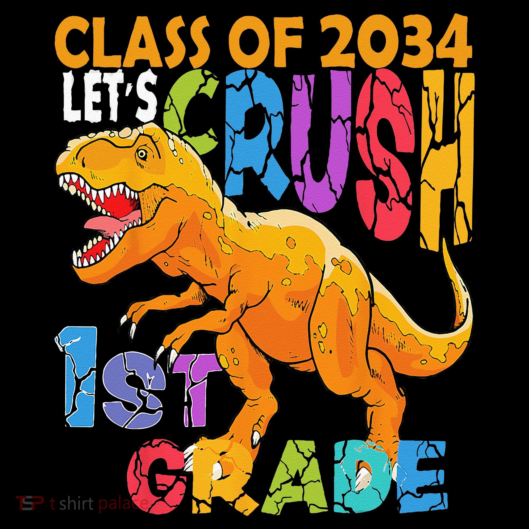 Ready Crush 1st Grade Dinosaur First Back To School Boy Long Sleeve Shirt