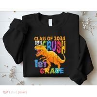Ready Crush 1st Grade Dinosaur First Back To School Boy Sweatshirt thumb 2