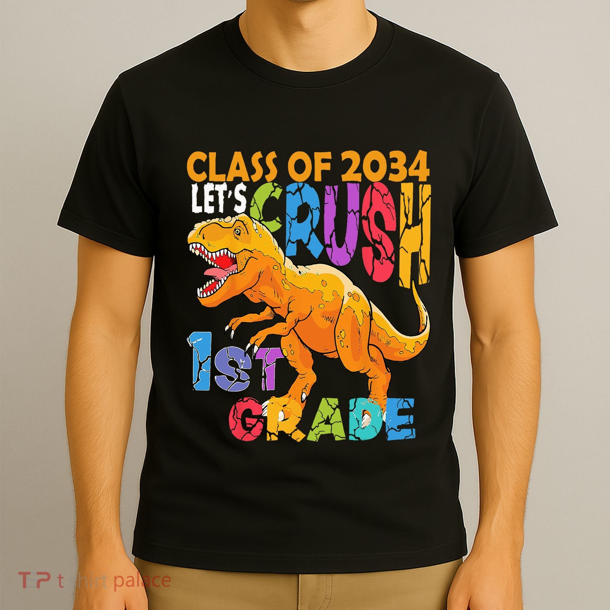 Ready Crush 1st Grade Dinosaur First Back To School Boy T-Shirt
