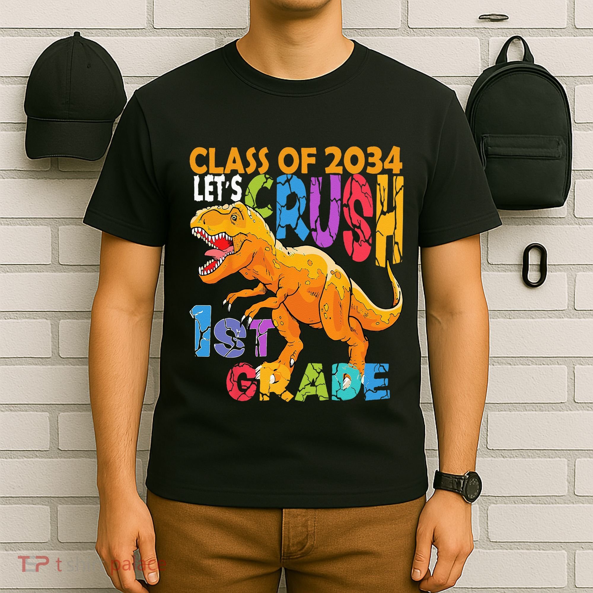 Ready Crush 1st Grade Dinosaur First Back To School Boy T-Shirt