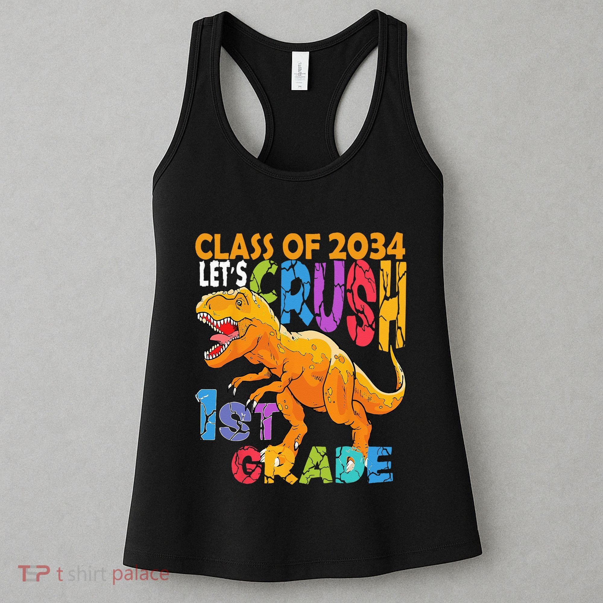 Ready Crush 1st Grade Dinosaur First Back To School Boy Women's Tank Top