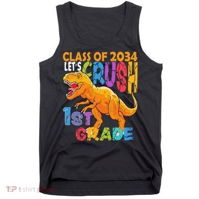 Ready Crush 1st Grade Dinosaur First Back To School Boy Tank Top