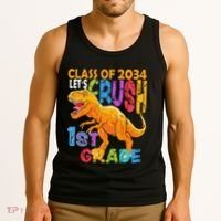 Ready Crush 1st Grade Dinosaur First Back To School Boy Tank Top thumb 3