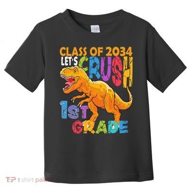 Ready Crush 1st Grade Dinosaur First Back To School Boy Toddler T-Shirt