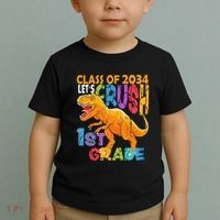 Ready Crush 1st Grade Dinosaur First Back To School Boy Toddler T-Shirt thumb 2