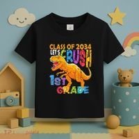 Ready Crush 1st Grade Dinosaur First Back To School Boy Toddler T-Shirt thumb 3