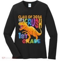 Ready Crush 1st Grade Dinosaur First Back To School Boy Women's Long Sleeve Shirt thumb 0