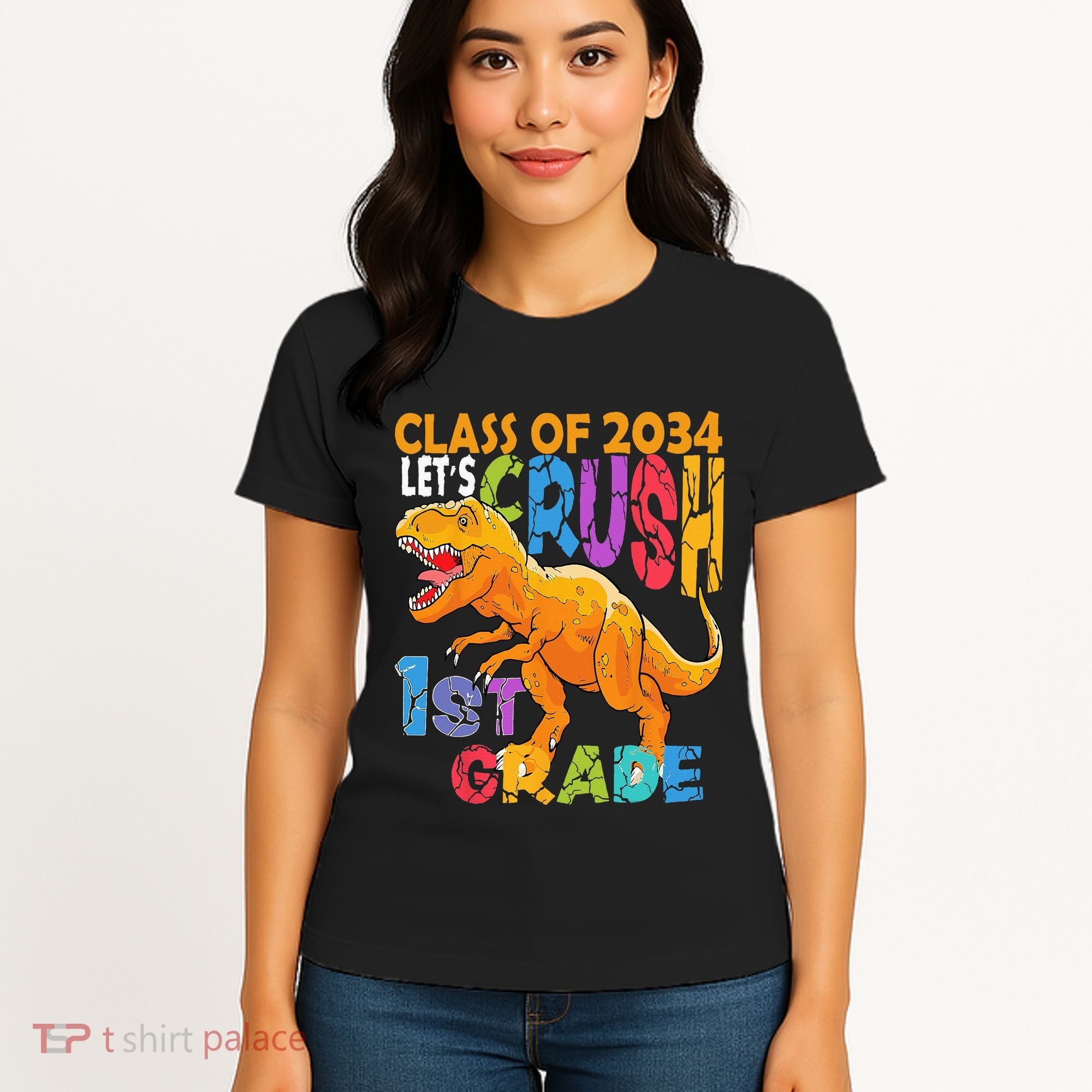 Ready Crush 1st Grade Dinosaur First Back To School Boy Women's T-Shirt