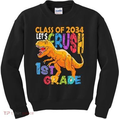 Ready Crush 1st Grade Dinosaur First Back To School Boy Kids Sweatshirt