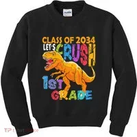 Ready Crush 1st Grade Dinosaur First Back To School Boy Kids Sweatshirt thumb 0