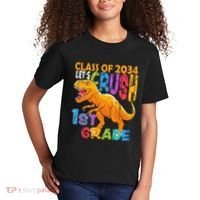 Ready Crush 1st Grade Dinosaur First Back To School Boy Kids T-Shirt thumb 2