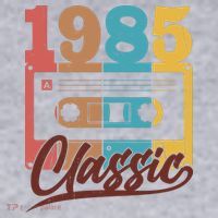 Retro Classic 1985 Birthday Cassette Tape Women's Racerback Cropped Tank thumb 2