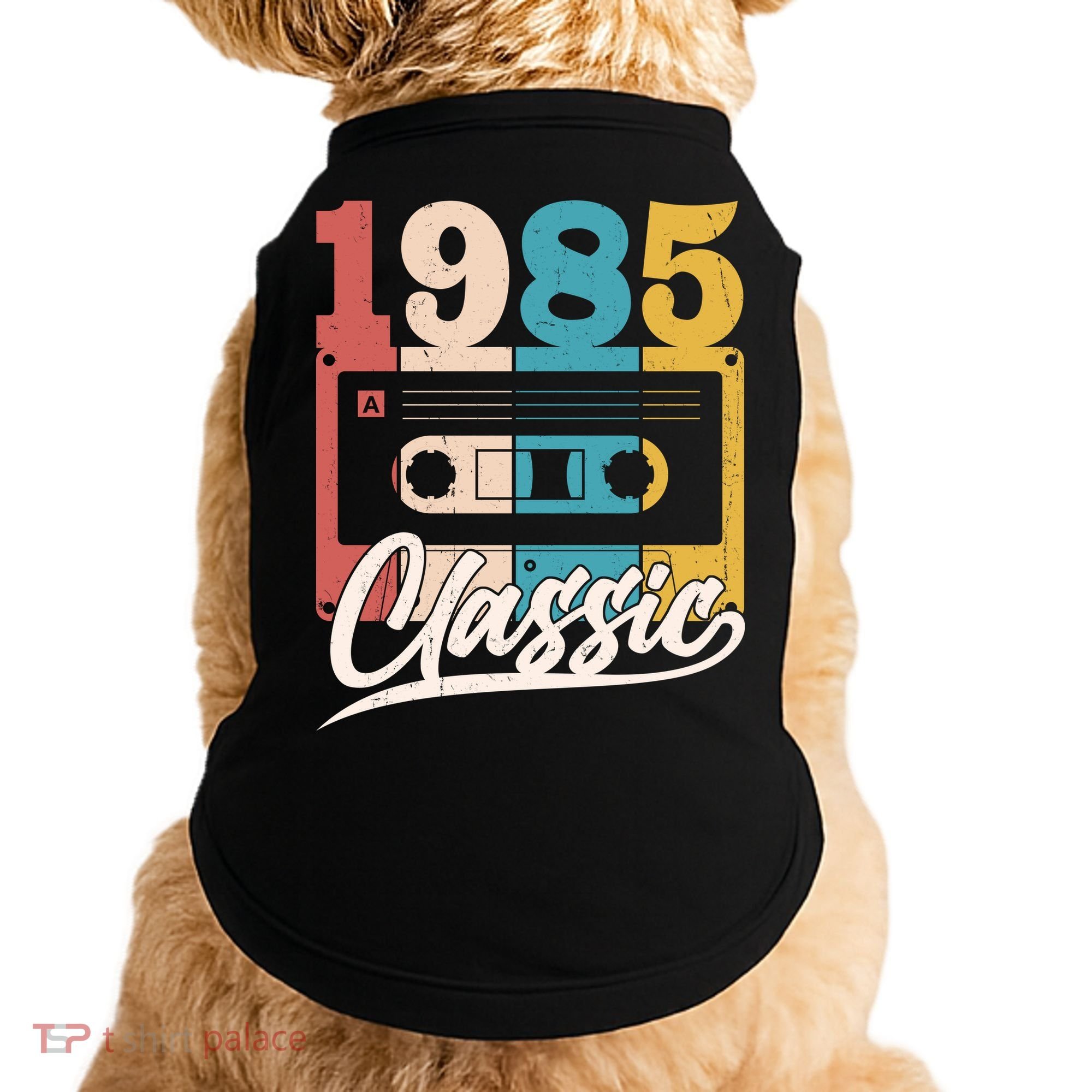 Retro Classic 1985 Birthday Cassette Tape Doggie Tank