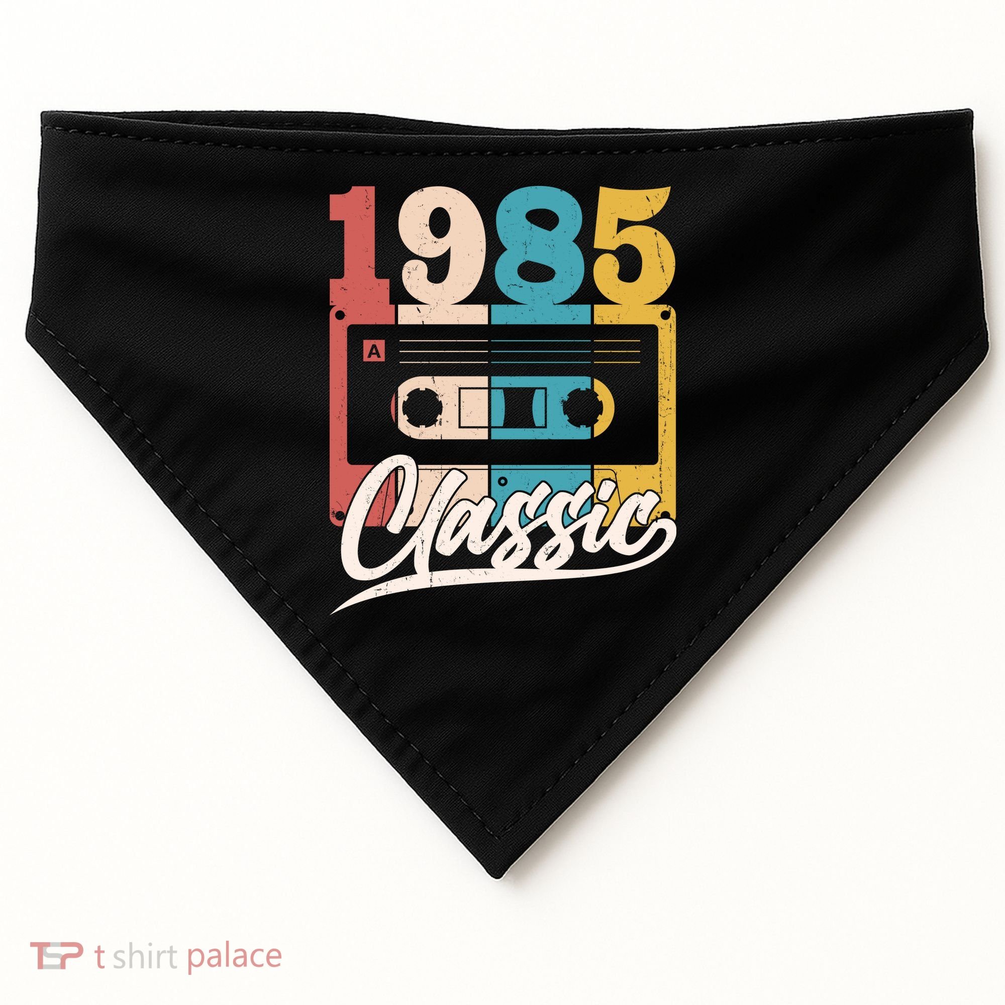 Retro Classic 1985 Birthday Cassette Tape USA-Made Doggie Bandana