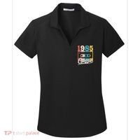 Retro Classic 1985 Birthday Cassette Tape Women's Dry Zone Grid Polo thumb 0