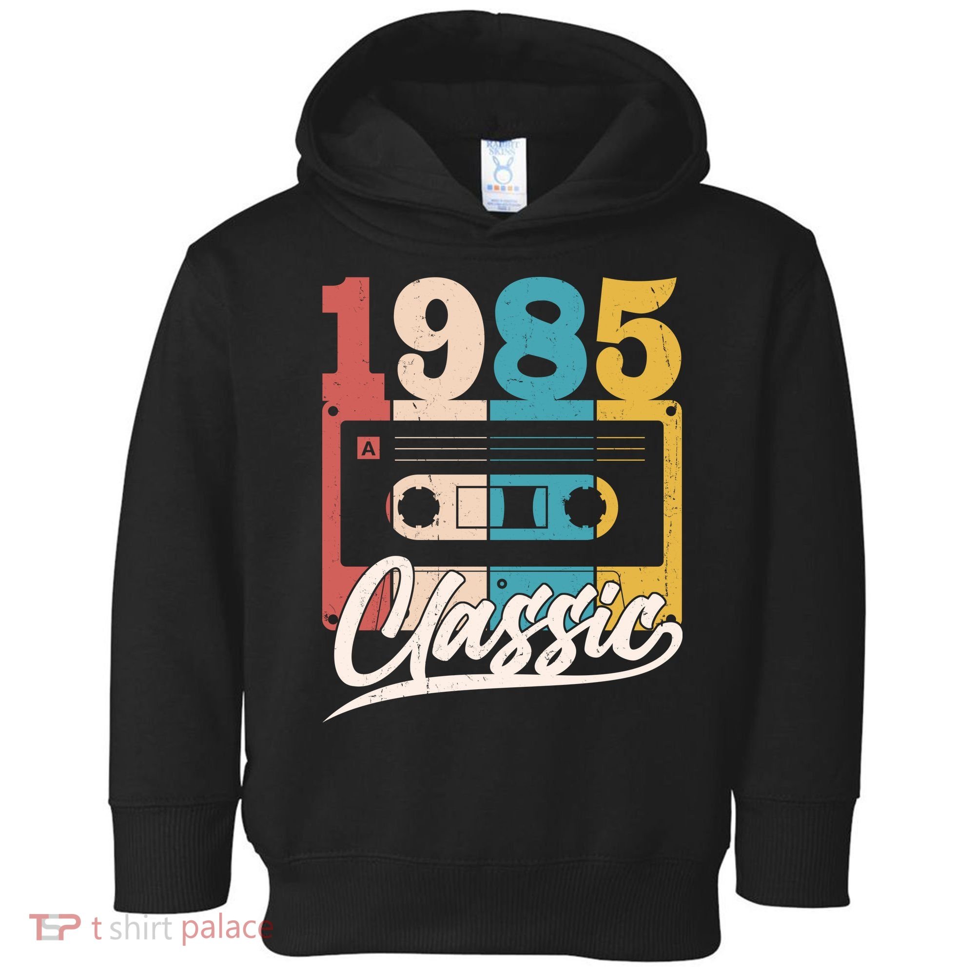 Retro Classic 1985 Birthday Cassette Tape Toddler Hoodie