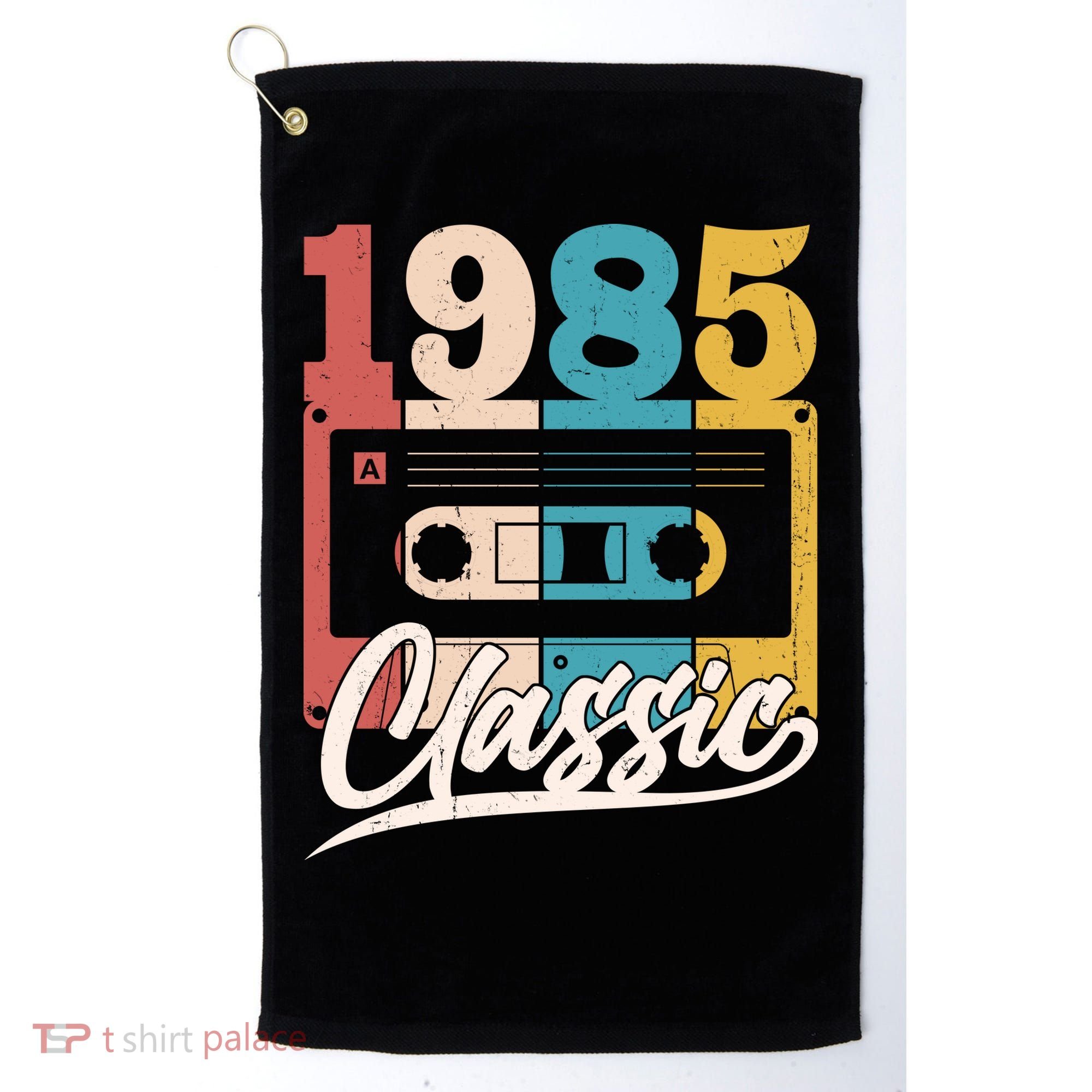 Retro Classic 1985 Birthday Cassette Tape Golf Towel