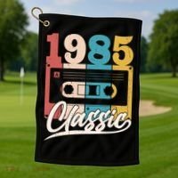 Retro Classic 1985 Birthday Cassette Tape Golf Towel thumb 1