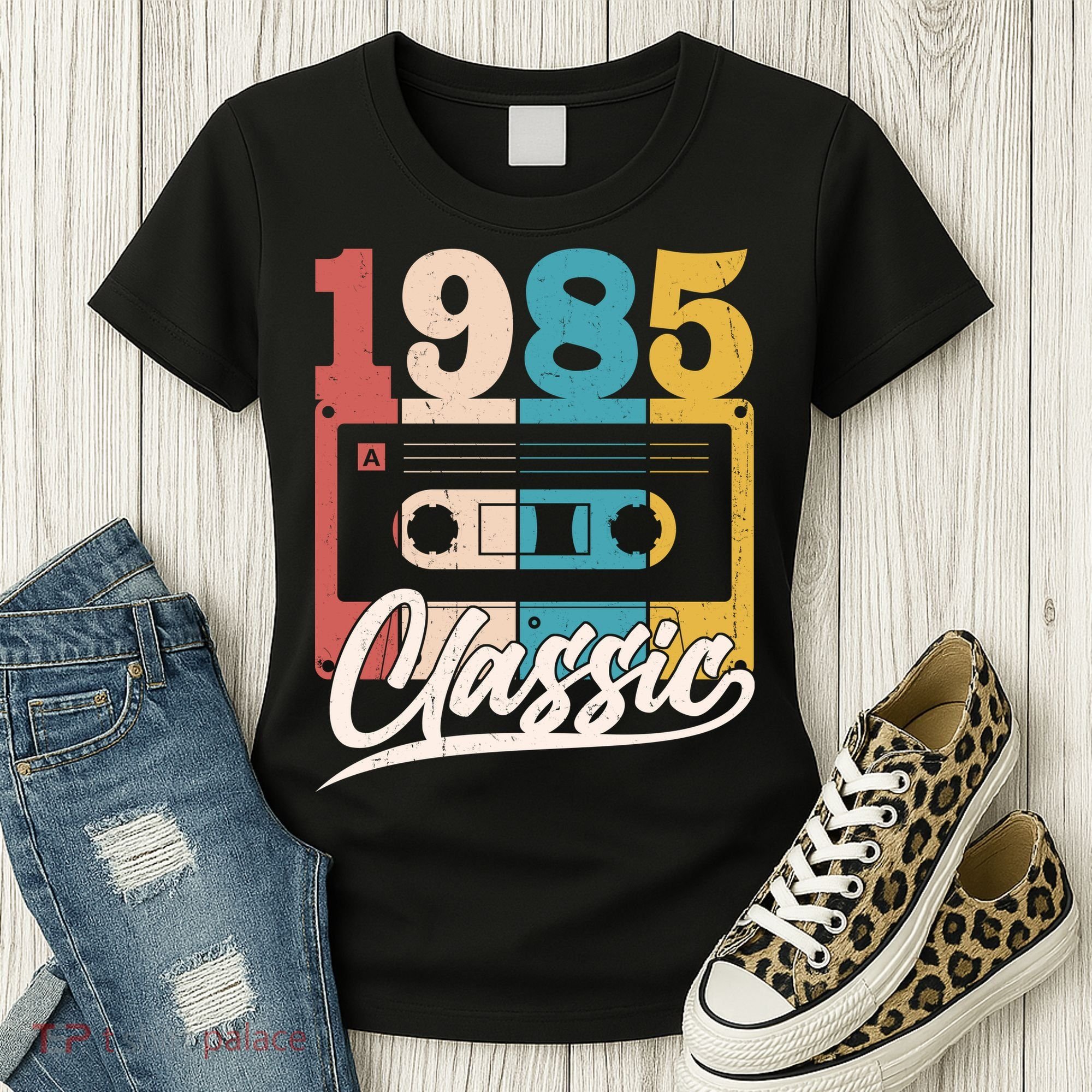 Retro Classic 1985 Birthday Cassette Tape Women's T-Shirt