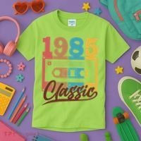 Retro Classic 1985 Birthday Cassette Tape Kids T-Shirt thumb 3
